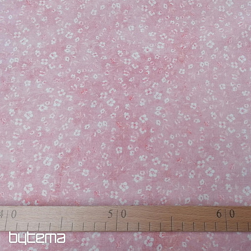 Bombažna tkanina MONO MINI ROZA FLOWER