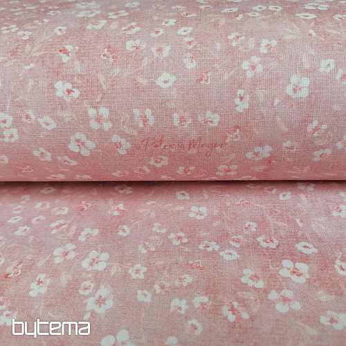 Bombažna tkanina MONO MINI ROZA FLOWER
