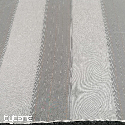 Voile zavesa zeleno-bakrene črte