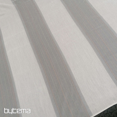 Voile zavesa zeleno-bakrene črte