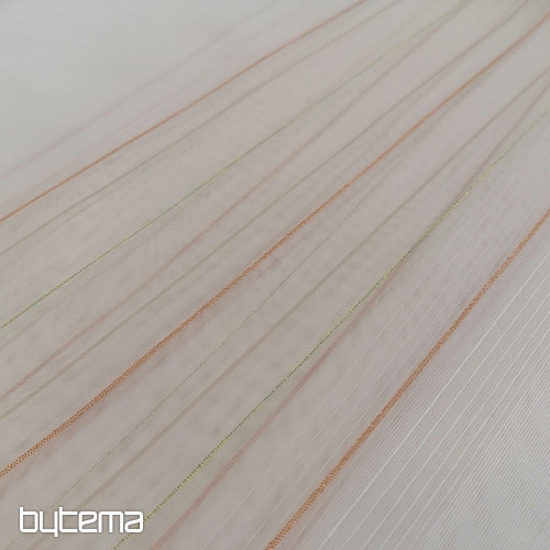 Voile zavesa zeleno-bakrene črte