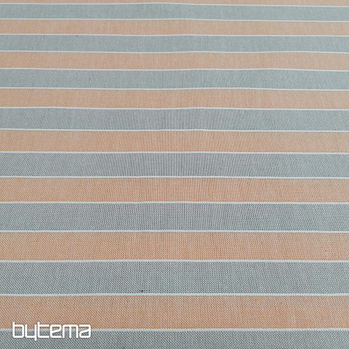 Dekorativna tkanina Trebol črte - oranžna 2 cm 75