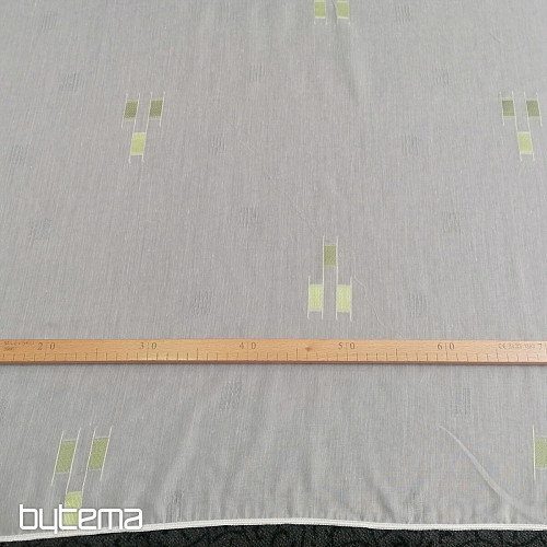 Voile zavesa 12106/180/04 zelen vzorec
