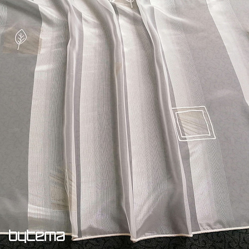 Voile zavesa krem cvetni listi bež - 731/300