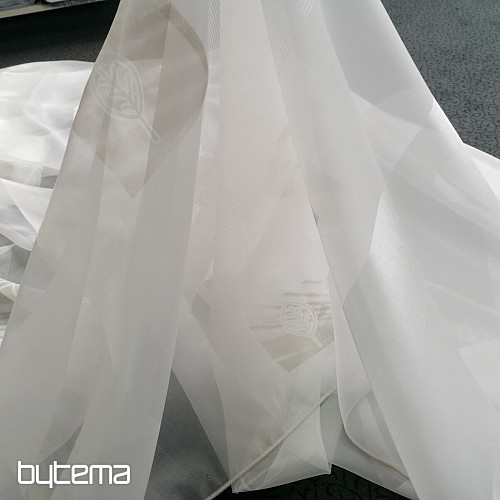 Voile zavesa krem cvetni listi bež - 731/300