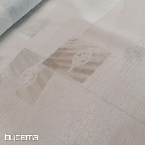 Voile zavesa krem cvetni listi bež - 731/300
