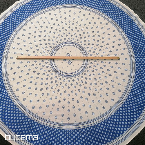 Okrogel prt - modra folklora Ø 175 cm