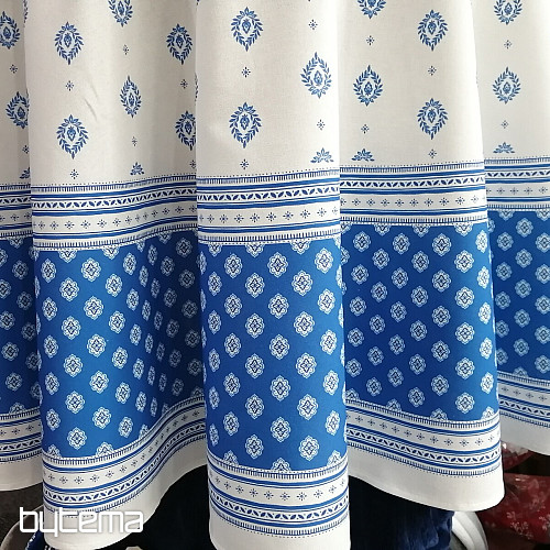 Okrogel prt - modra folklora Ø 175 cm