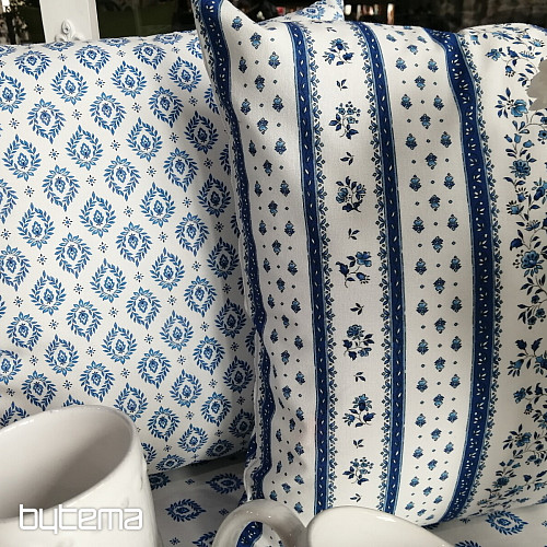 Bombažna tkanina FOLK BLUE LEAVES