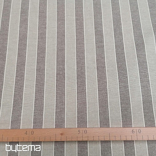 Dekorativna tkanina Trebol črte - rjava 2 cm 55