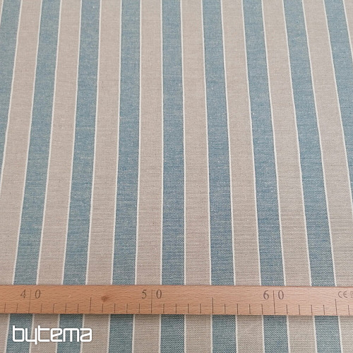 Dekorativna tkanina Trebol črte - modra 2 cm 77