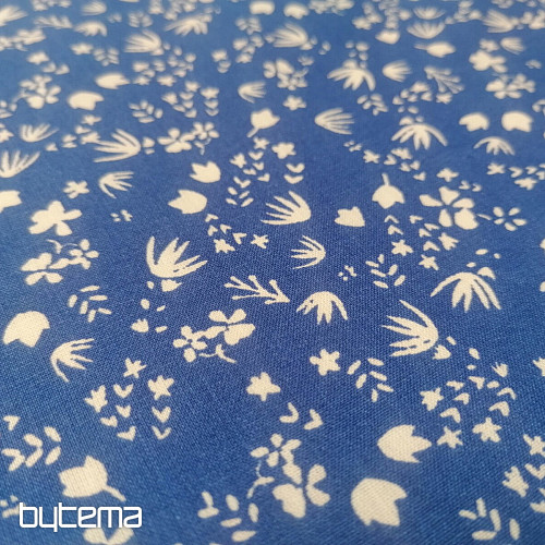 Bombažna tkanina Blue Gramina flowers