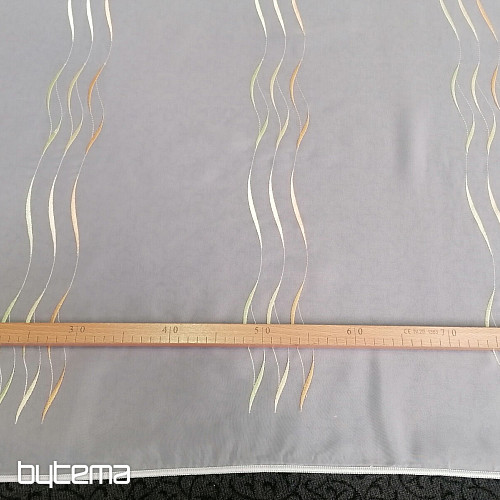 Končana zavesa Gerster Stripes oranžno-zelena 310x175 cm