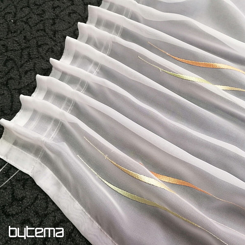 Končana zavesa Gerster Stripes oranžno-zelena 310x175 cm