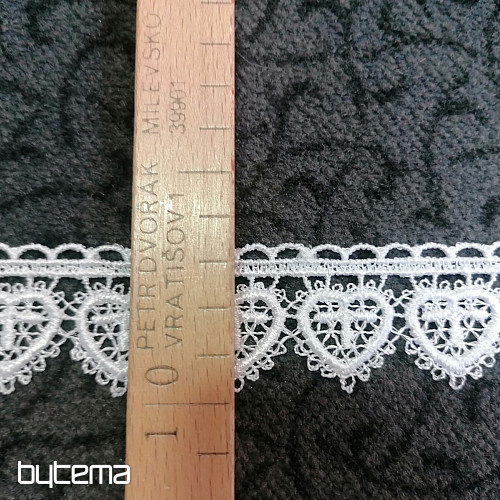 Čipka 5191/01 - 3 cm belo srce