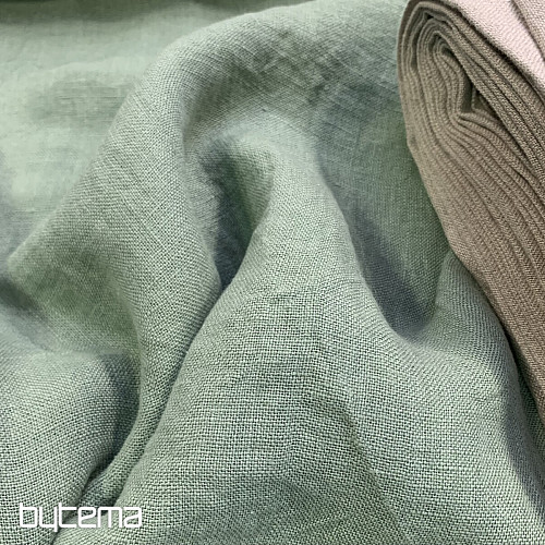 Lanena tkanina - zelena KHAKI