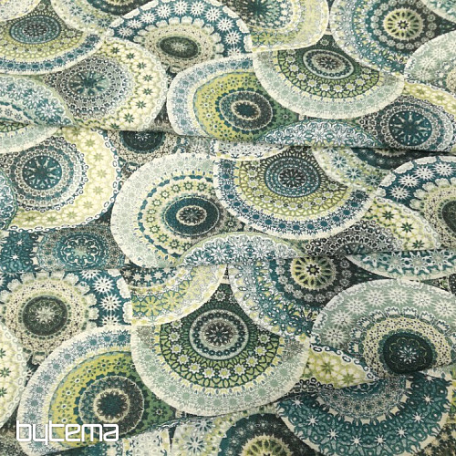 Dekorativna tkanina MANDALA modro zelena