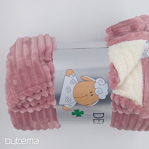 Odeja EXTRA soft sheep - velvet STAR PINK
