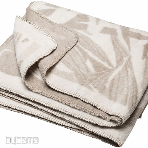 Bombažna odeja BAMBOO bež lističi 2218/80