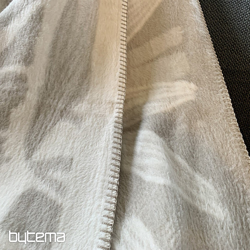 Bombažna odeja BAMBOO bež lističi 2218/80