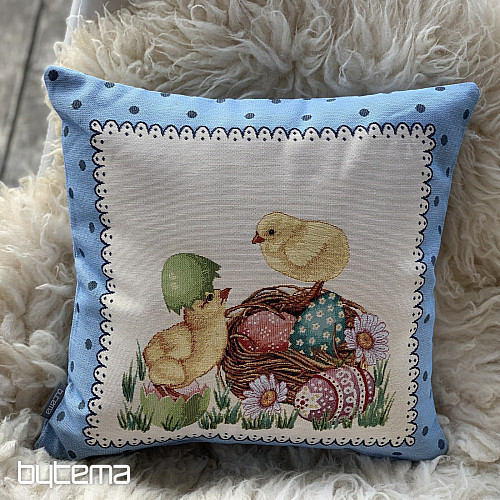 Goblen prevleka za blazino EASTER CHICK moder okvir