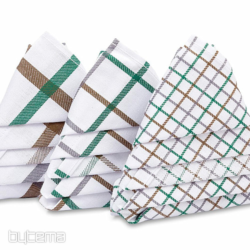 Žakard kuhinjske krpe MIX CHECK GREEN