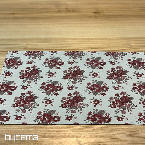 Namizni prt in šal TOSCANA VALERY FLOWER BORDO