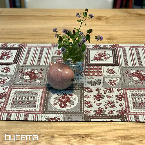 Namizni prt in šal TOSCANA VALERY PATCHWORK bordo