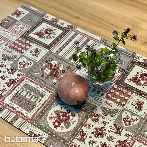 Namizni prt in šal TOSCANA VALERY PATCHWORK bordo