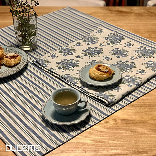 Prt in šal TOSCANA VALERY MULTI STRIPE modra