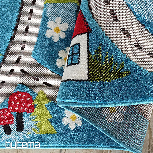 Otroška delna preproga Colour Kids 02 modra - POT V GOZDU