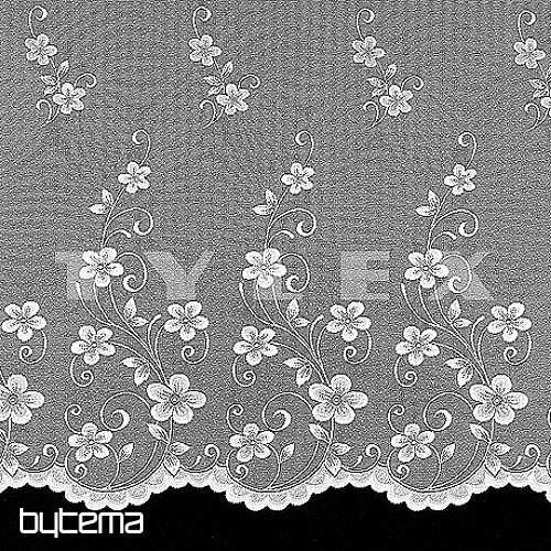 Žakard zavesa A3466 CLIPING FLOWERS bela