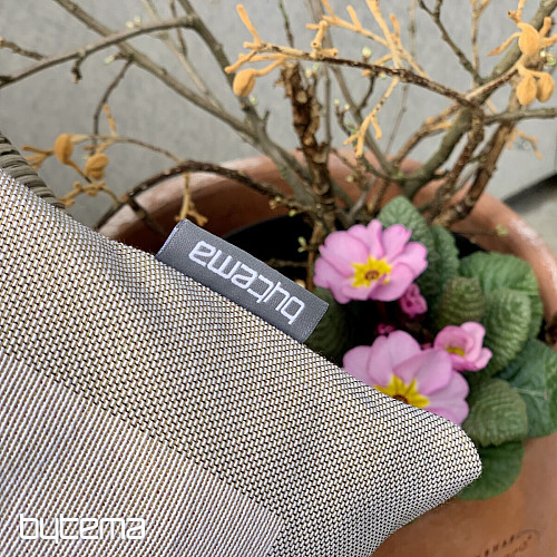 Prevleka za blazino gobelin ZAJEC V CVETLIČNEM LONČKU bež okvir