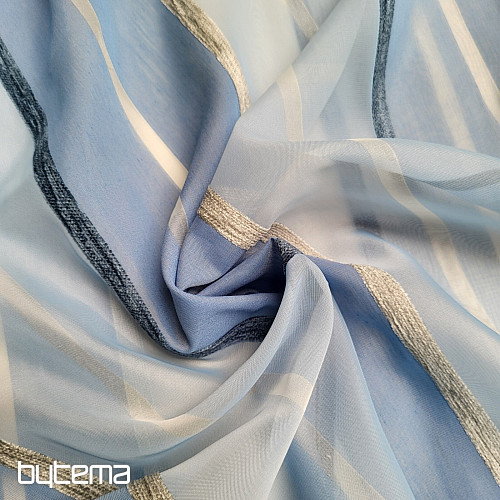 Voile zavesa BLUE WHITE STRIPES