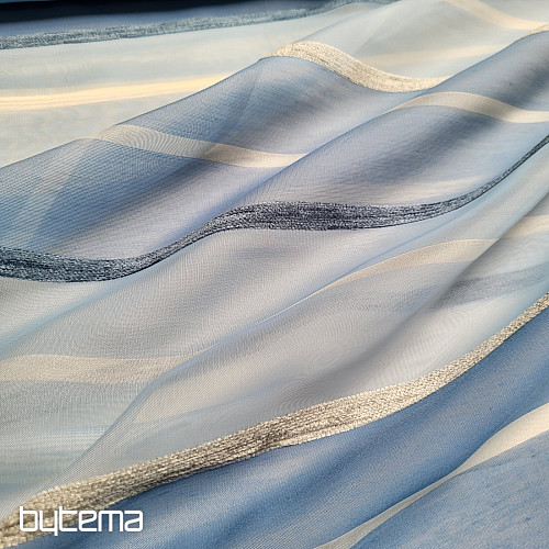 Voile zavesa BLUE WHITE STRIPES