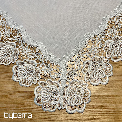 Prt WHITE ROSE LACE