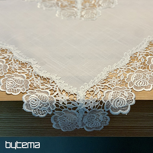 Prt WHITE ROSE LACE