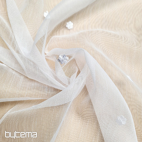 Zavesa DELICATE FLOWERS bela