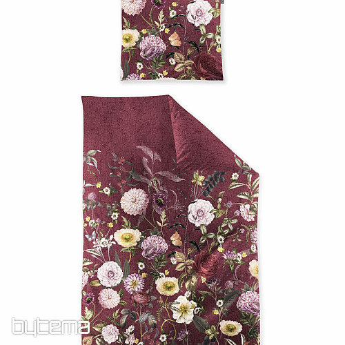 IRISETTE luksuzni bombažni saten WAVE 8576-60 ROSE BORDEAUX