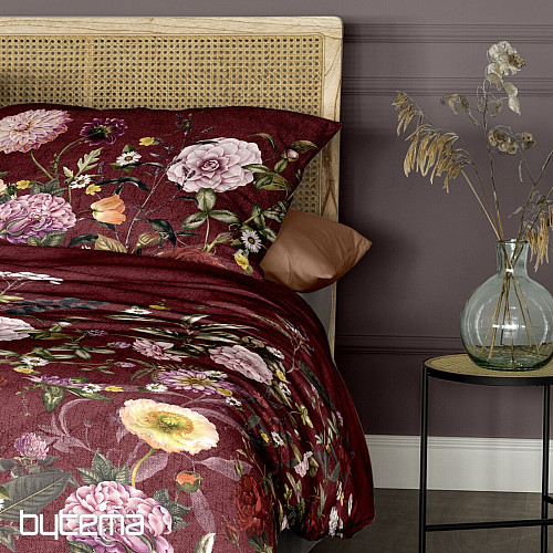 IRISETTE luksuzni bombažni saten WAVE 8576-60 ROSE BORDEAUX