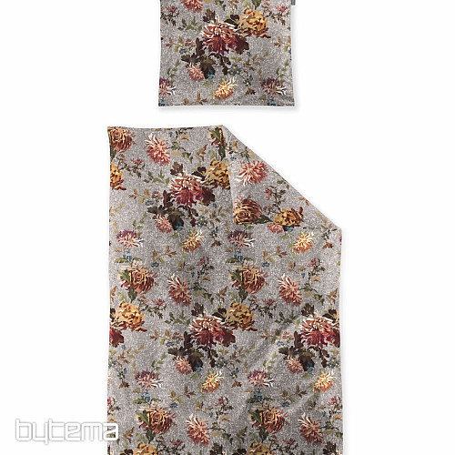 IRISETTE luksuzna posteljnina iz flanele ZOBEL 8552-11 FLOWERS siva