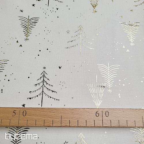 Bombažna CANVAS tkanina GOLDEN TREES