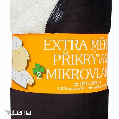 Odeja iz mikrovlaken EXTRA SOFT ovčji šiv ANTRACIT