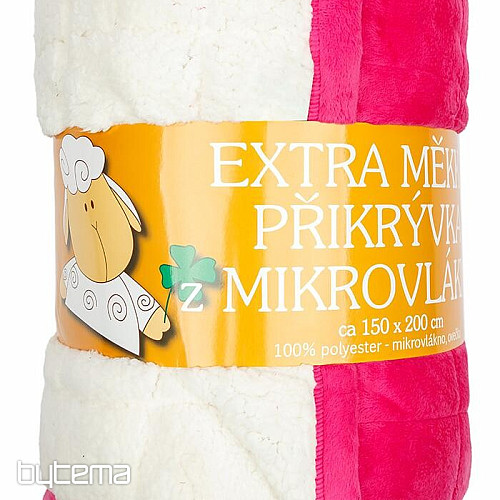 Odeja iz mikrovlaken EXTRA SOFT ovčji šiv ROZA