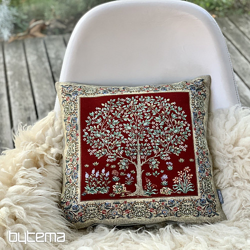 Goblen prevleka za blazino TREE OF LUCK rdeča