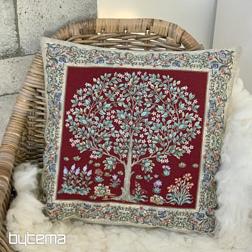 Goblen prevleka za blazino TREE OF LUCK rdeča