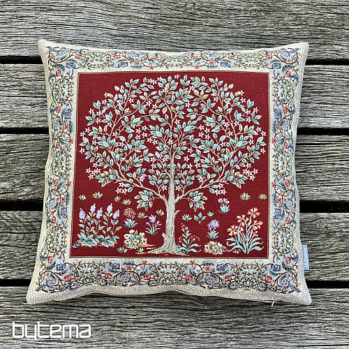 Goblen prevleka za blazino TREE OF LUCK rdeča