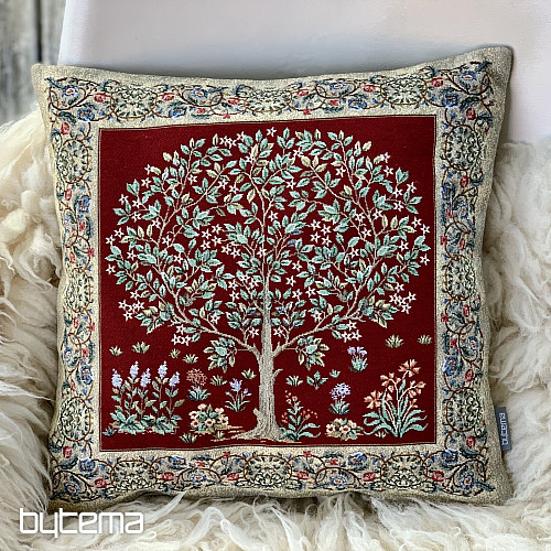 Goblen prevleka za blazino TREE OF LUCK rdeča