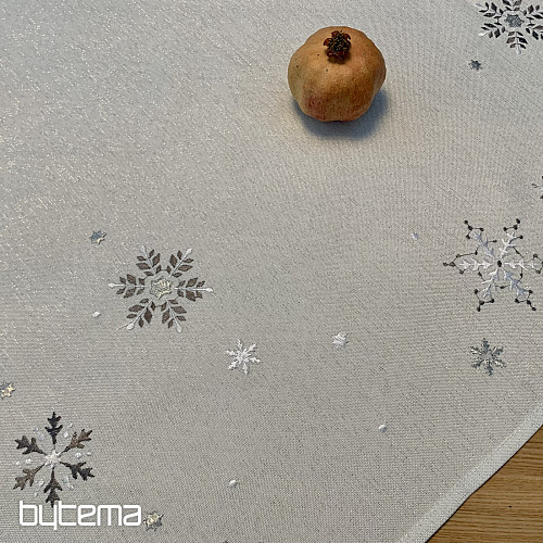 Vezen božični prt in šal GREY WHITE FLAKE