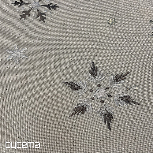 Vezen božični prt in šal GREY WHITE FLAKE